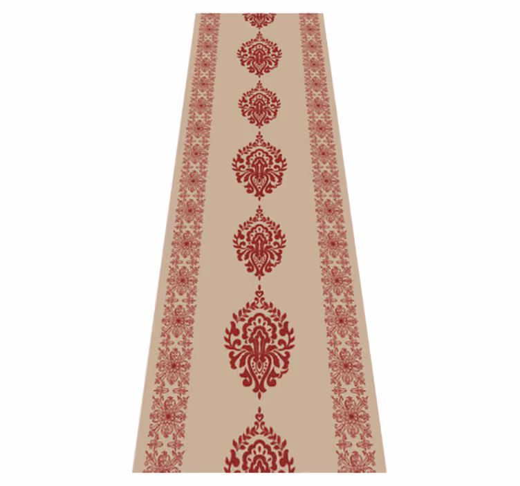 Vinyl tapijt slaapkamer beige bloemenpatroon franse stijl - TenStickers