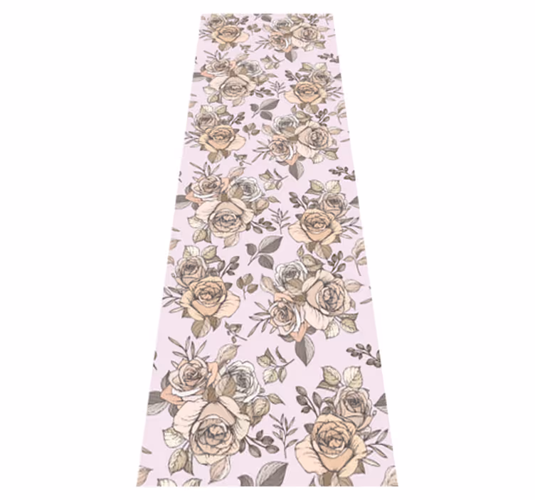 Vinyl tapijt slaapkamer shabby chic rozenachtergrond - TenStickers