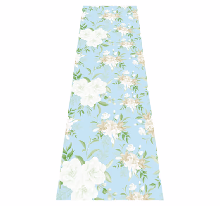 Vinyl tapijt slaapkamer wilde bloemen grandmillenial stijl - TenStickers