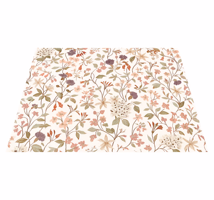 Vinyl tapijt slaapkamer roze bloem design - TenStickers