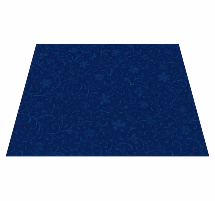 Vinyl tapijt slaapkamer navy blue bloemenmotief - TenStickers