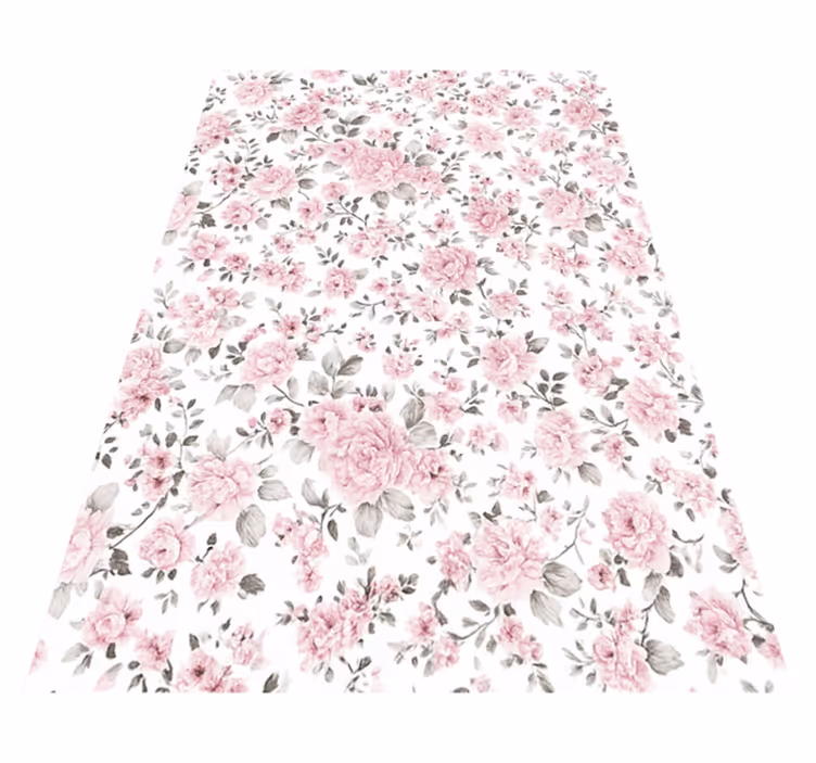 Vinyl tapijt slaapkamer oud retro grote bloemen design - TenStickers