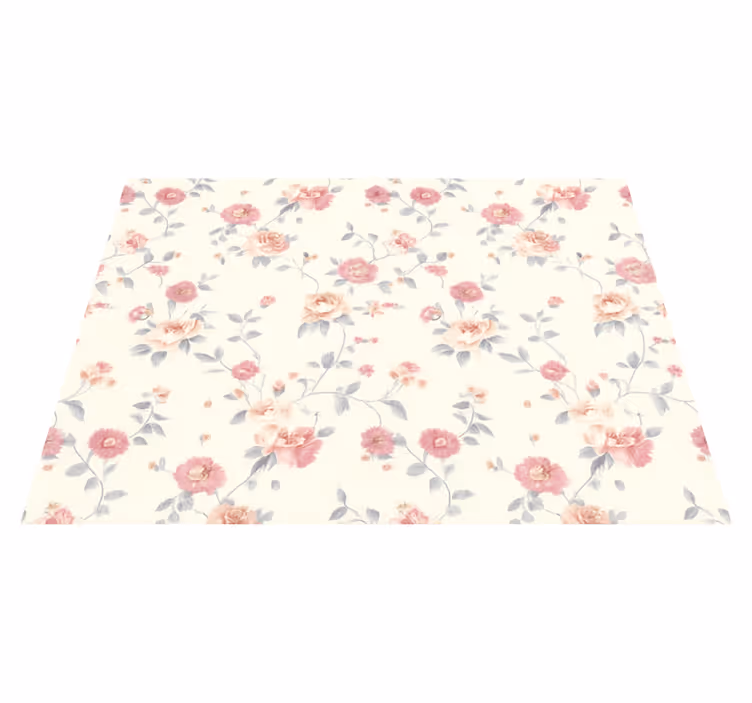 Vinyl tapijt slaapkamer textiel bloemenprint - TenStickers