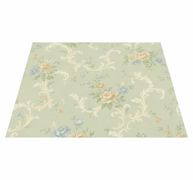 Vinyl tapijt slaapkamer oude vintage bloemen en ornamenten - TenStickers