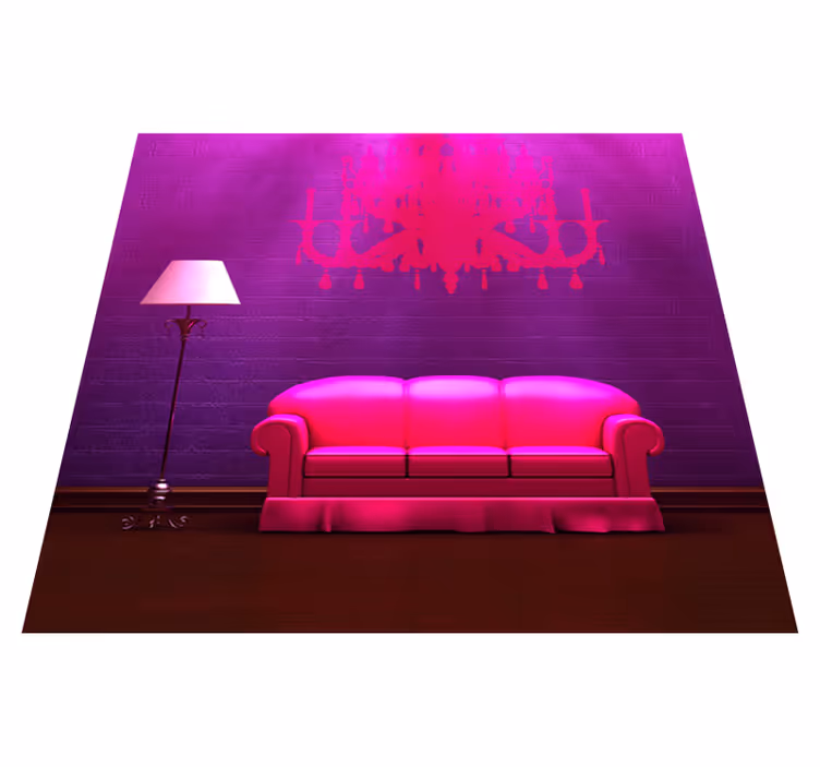 Vinyl tapijt slaapkamer decoratief voor sofa en lamp - TenStickers