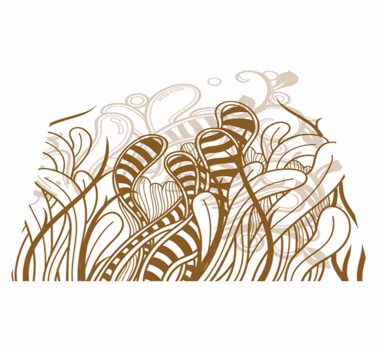 Vinyl tapijt slaapkamer abstracte planten decoratie - TenStickers