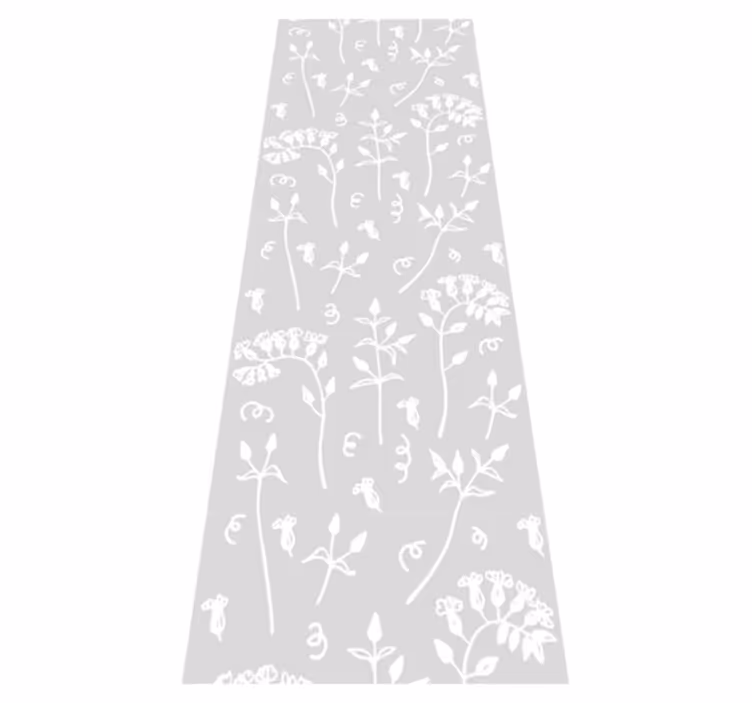 Vinyl tapijt kantoor getekende bloemen - TenStickers