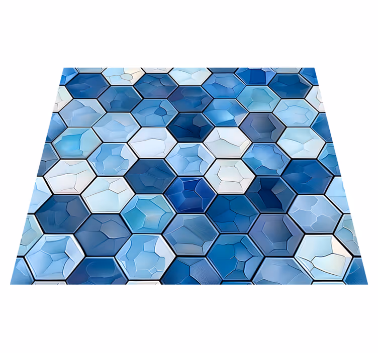 Vinyl tapijt kantoor met blauw tegels effect - TenStickers