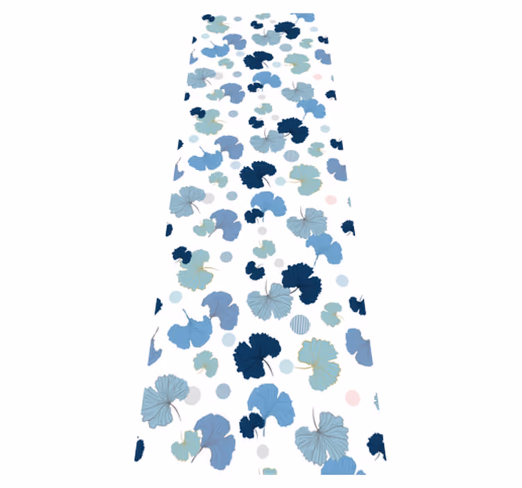 Vinyl tapijt kantoor ginkgo leaf blauw - TenStickers