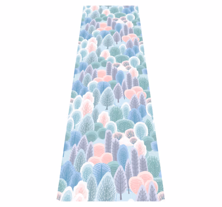 Vinyl tapijt slaapkamer pastel kleur winterbos patroon - TenStickers
