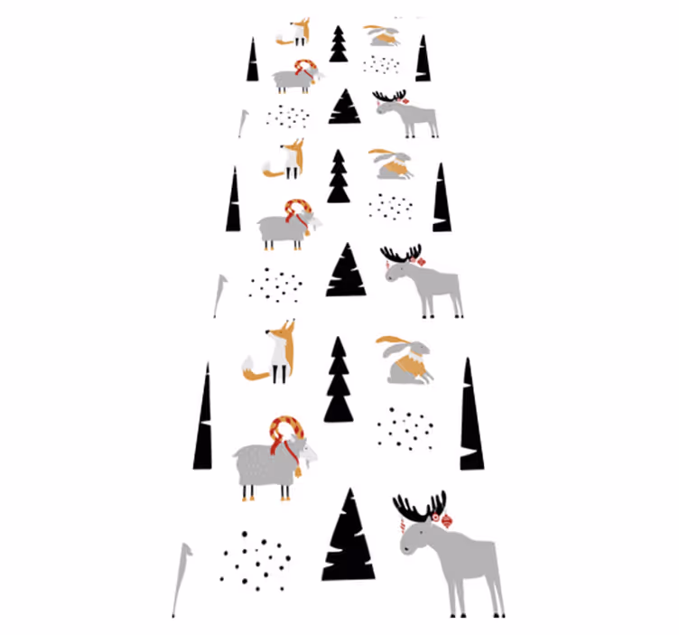 Vinyl tapijt slaapkamer winterdierenpatroon - TenStickers