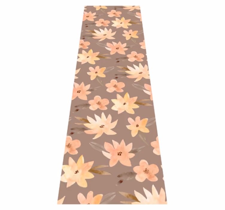 Vinyl tapijt slaapkamer aquarella bloemen pastelkleuren - TenStickers