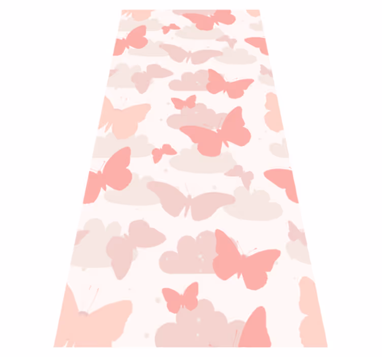 Vinyl tapijt slaapkamer pastel kleur vlinderpatroon - TenStickers