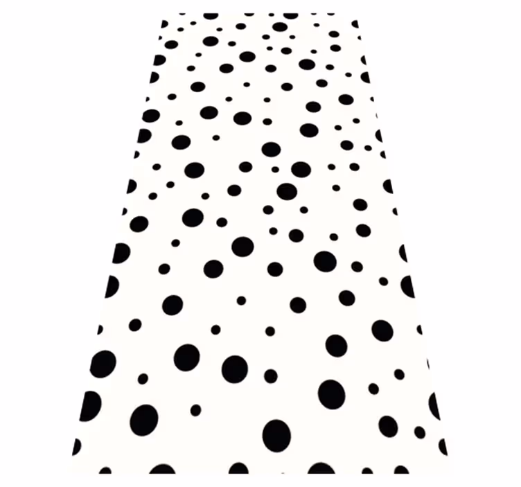 Vinyl tapijt slaapkamer polka zwart-wit patroon - TenStickers