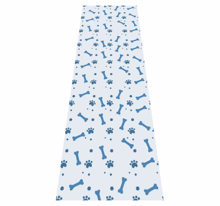 Vinyl tapijt slaapkamer blauw hondenbotten patroon - TenStickers