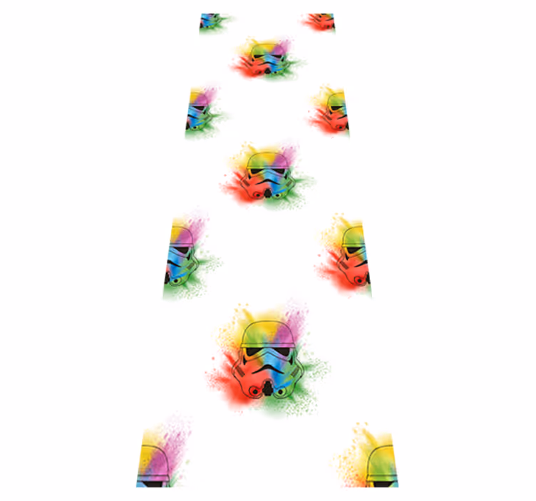 Vinyl tapijt slaapkamer met witte trooper hoofden patroon - TenStickers