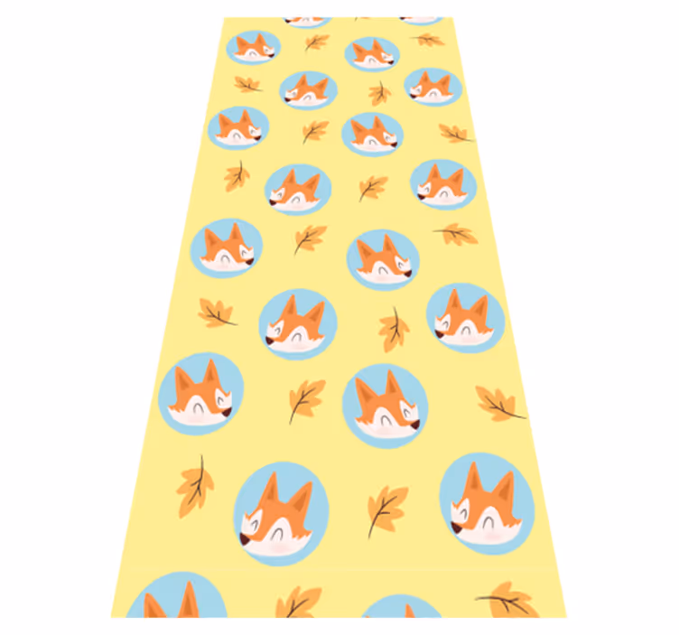 Vinyl tapijt slaapkamer nordic stijl met cirkelvossen - TenStickers