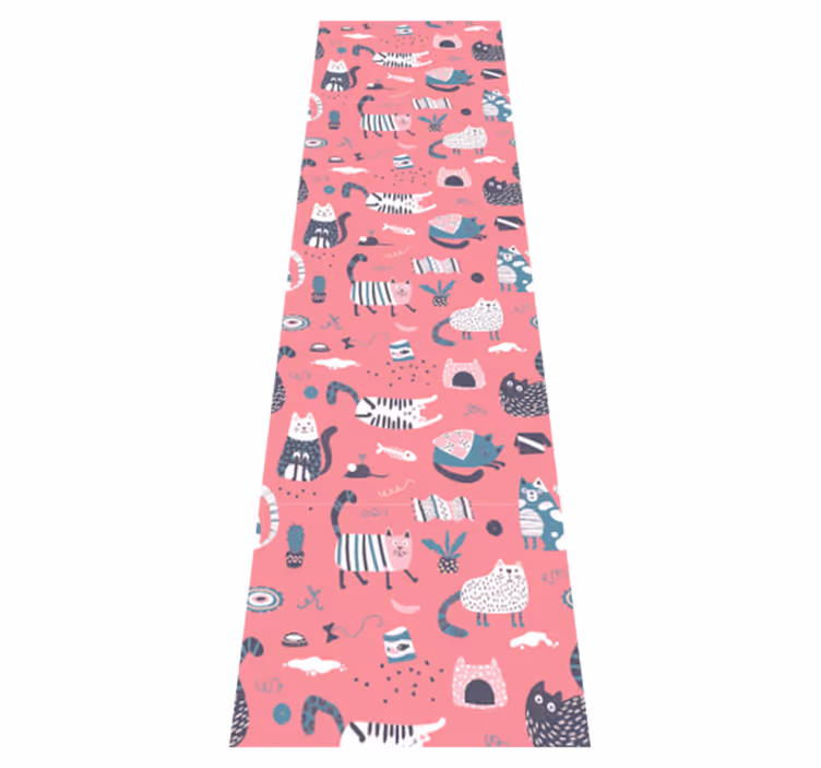 Vinyl tapijt slaapkamer nordic kittens - TenStickers