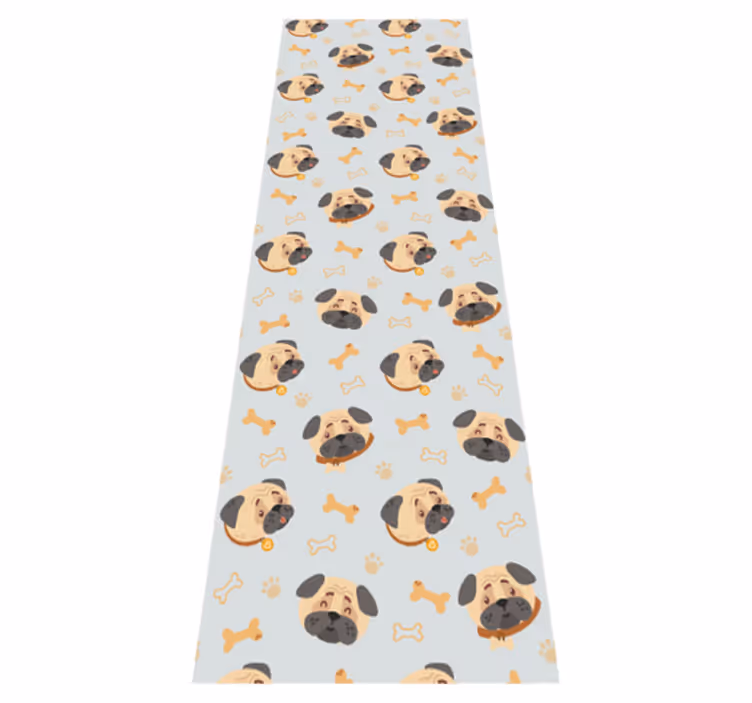 Vinyl tapijt slaapkamer met patroon van bulldogpuppy's - TenStickers