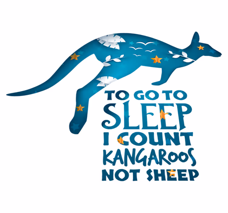 Vinyl tapijt slaapkamer slaap tellen kangaroo - TenStickers