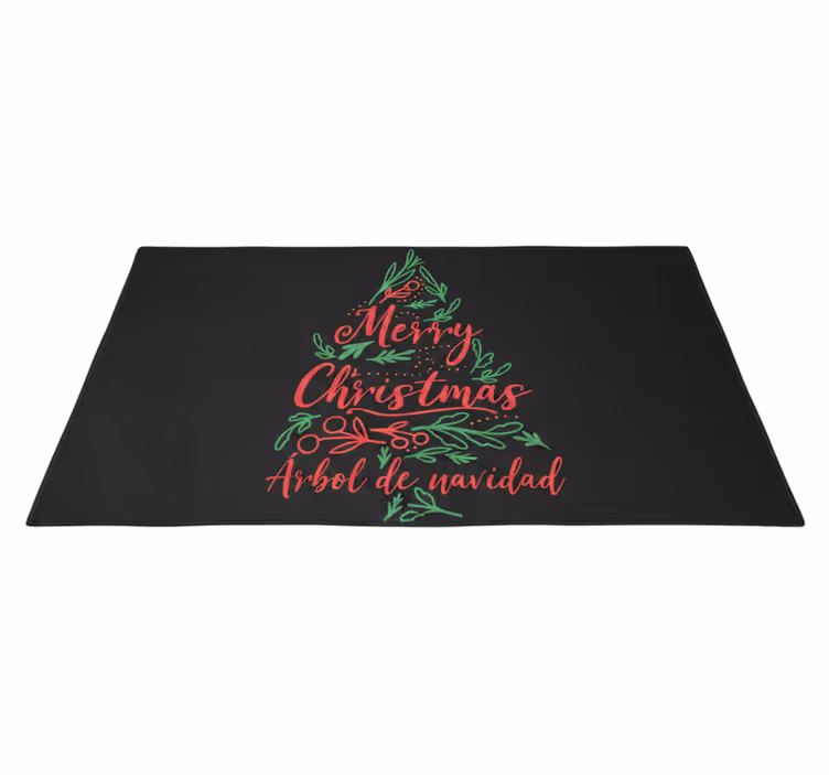 Vinyl tapijt slaapkamer kerstboom vrolijk kerstfeest - TenStickers
