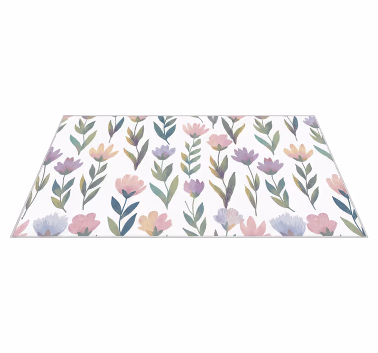 Vinyl tapijt slaapkamer nordic stijl bloemenmuurstickers - TenStickers