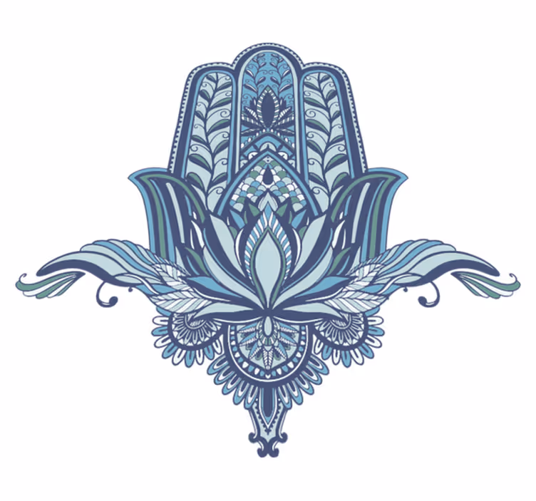Vinyl tapijt slaapkamer blauwe joodse hamsa hand - TenStickers