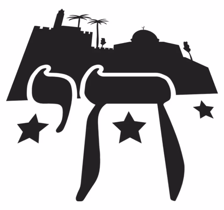 Vinyl tapijt slaapkamer chai symbool - TenStickers