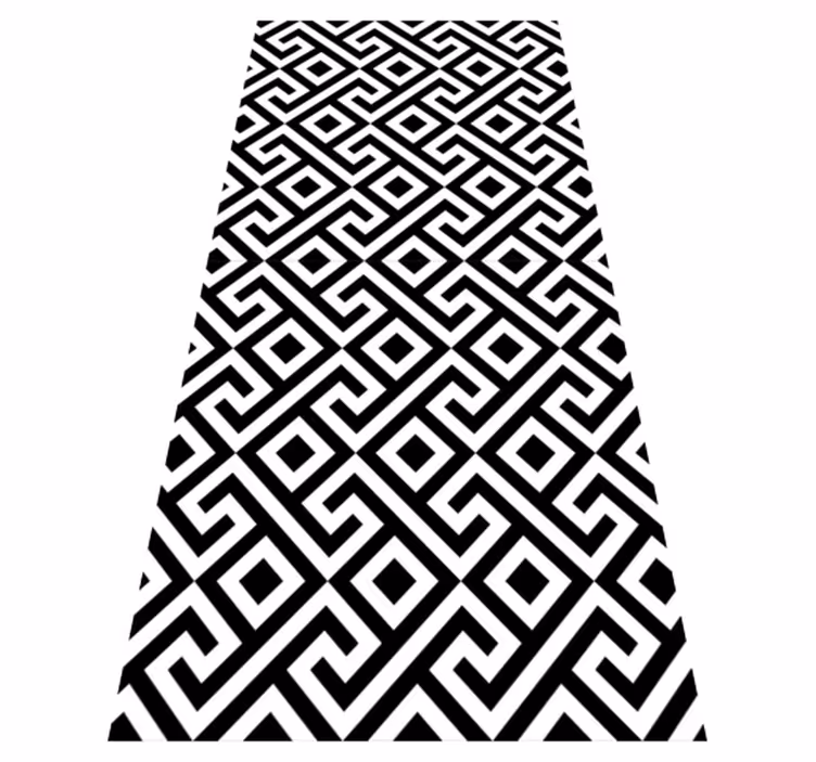 Vinyl tapijt scandinavisch zwart-wit geometrisch patroon - TenStickers