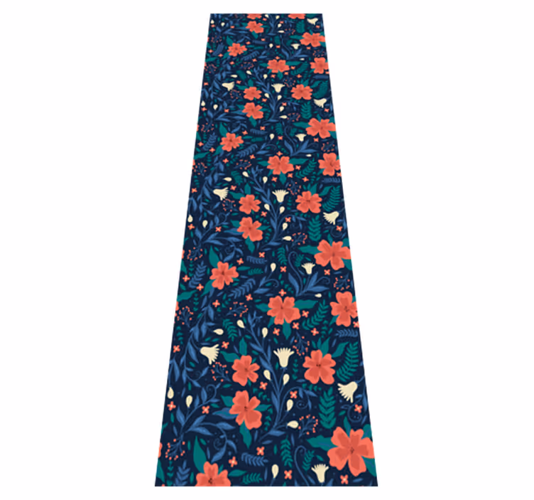 Vinyl tapijt scandinavisch artistieke bloemen - TenStickers
