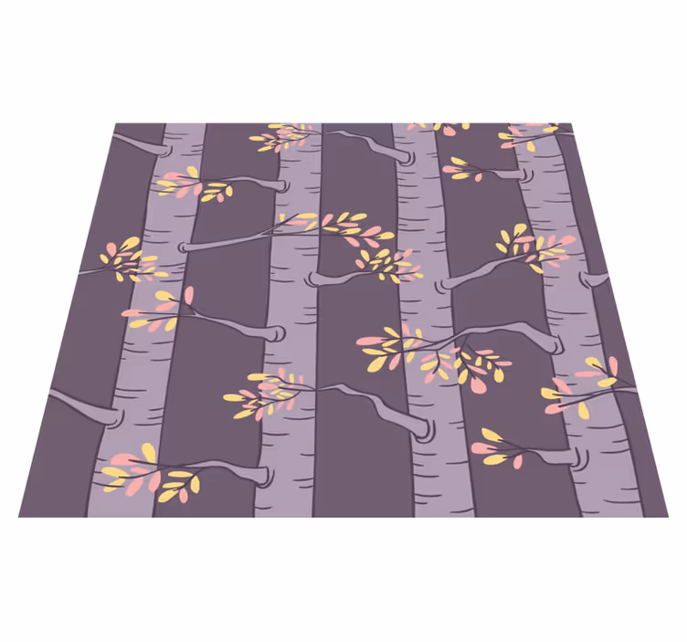 Vinyl tapijt scandinavisch met bosbehang en nordic bomen - TenStickers