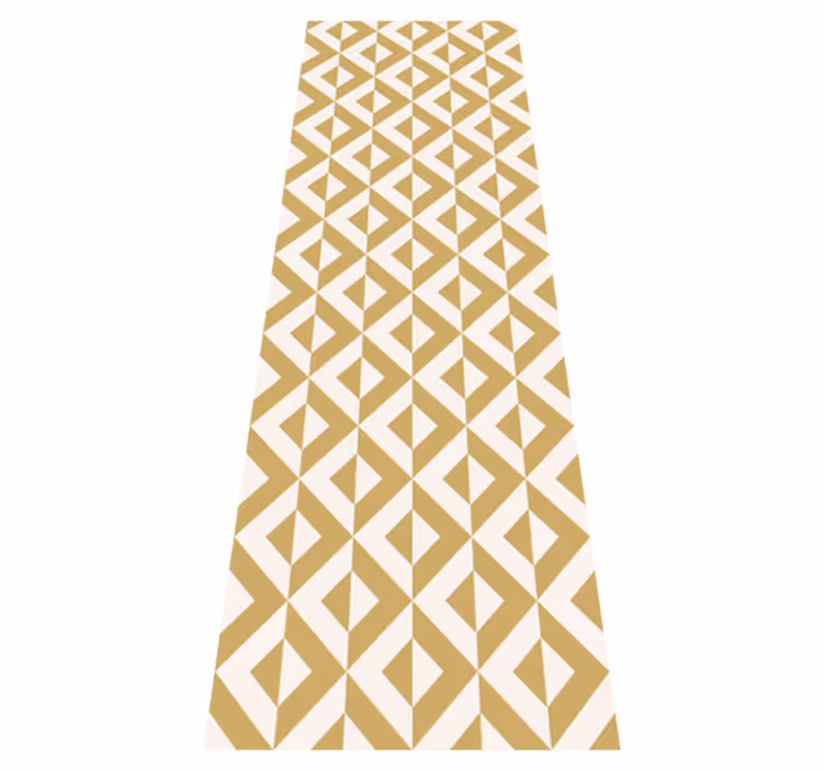 Vinyl tapijt scandinavisch geometrisch mosterd - TenStickers