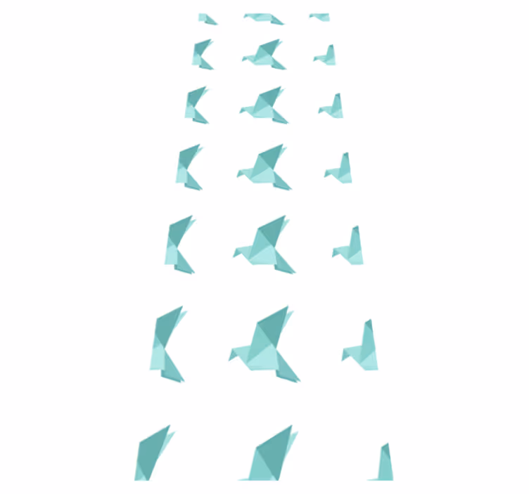 Vinyl tapijt scandinavisch papier vogels - TenStickers