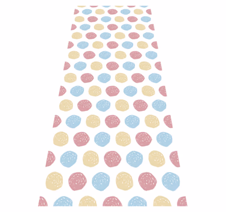 Vinyl tapijt scandinavisch pastel kleur stippen - TenStickers