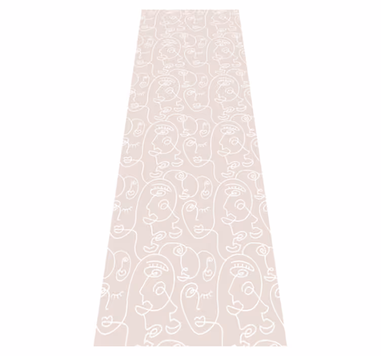Vinyl tapijt scandinavisch rozen en witte patroon - TenStickers