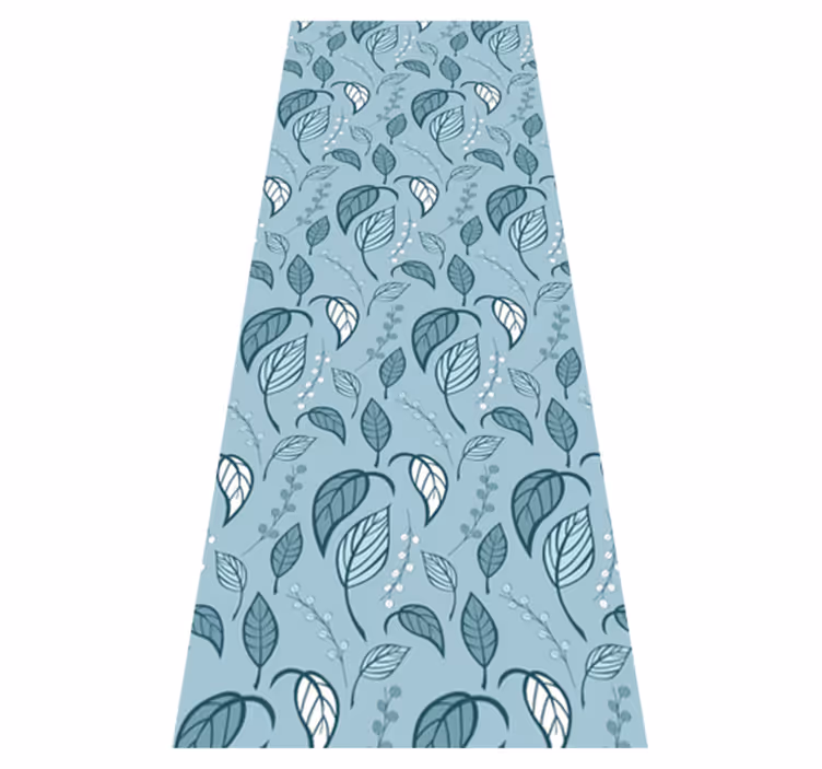 Vinyl tapijt scandinavisch blauw bladpatroon - TenStickers