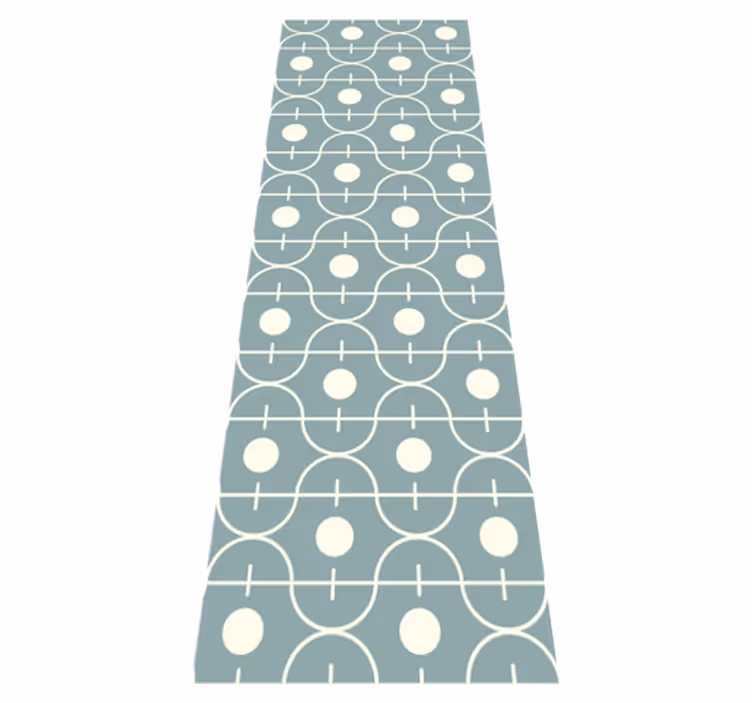 Vinyl tapijt scandinavisch blauw japandi patroon geometrisch - TenStickers