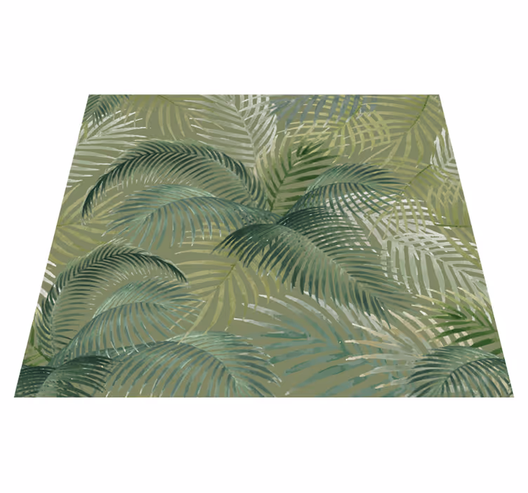 Vinyl tapijt natuur met groen bladeren patroon - TenStickers