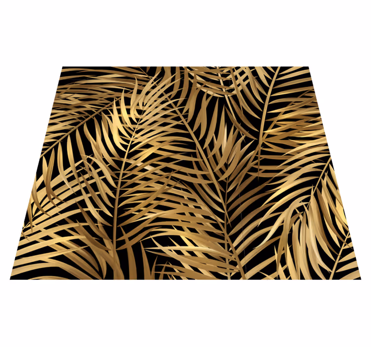 Vinyl tapijt natuur gouden bladeren - TenStickers