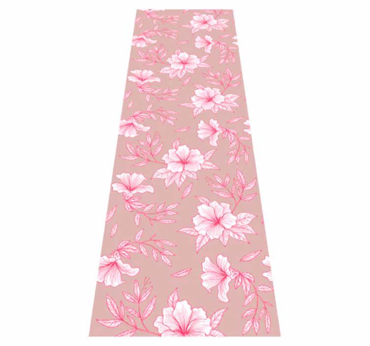 Vinyl tapijt natuur neon roze lotus - TenStickers