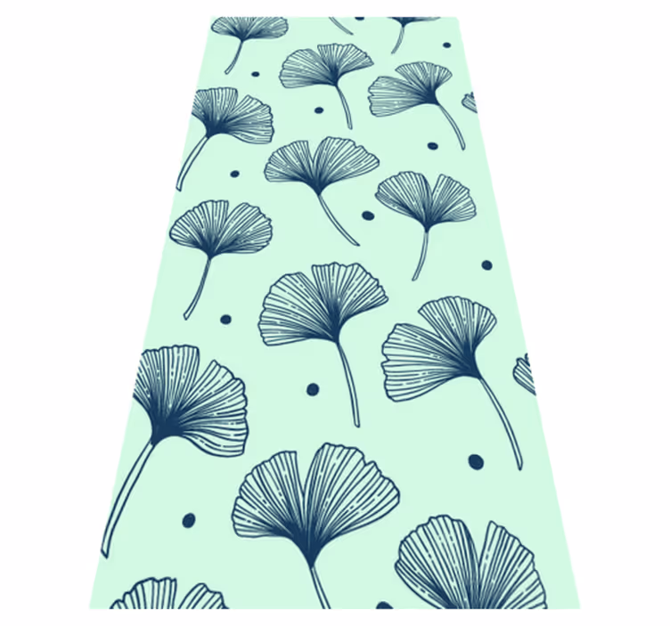 Vinyl tapijt natuur bloemen blauw kleur - TenStickers