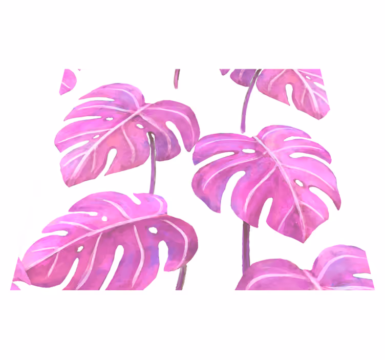 Vinyl tapijt natuur roze geschilderde monstrosa - TenStickers
