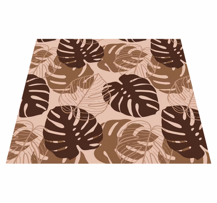 Vinyl tapijt natuur bruin monstera deliciosa - TenStickers