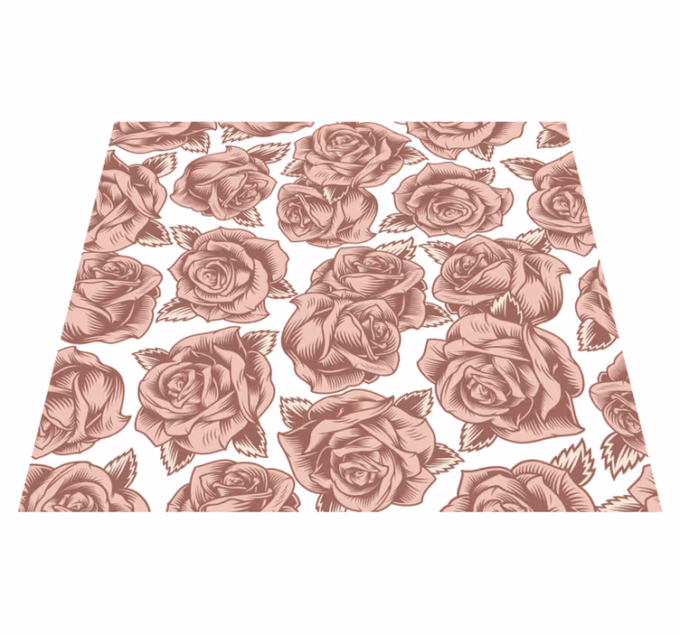 Vinyl tapijt natuur retro rozen - TenStickers