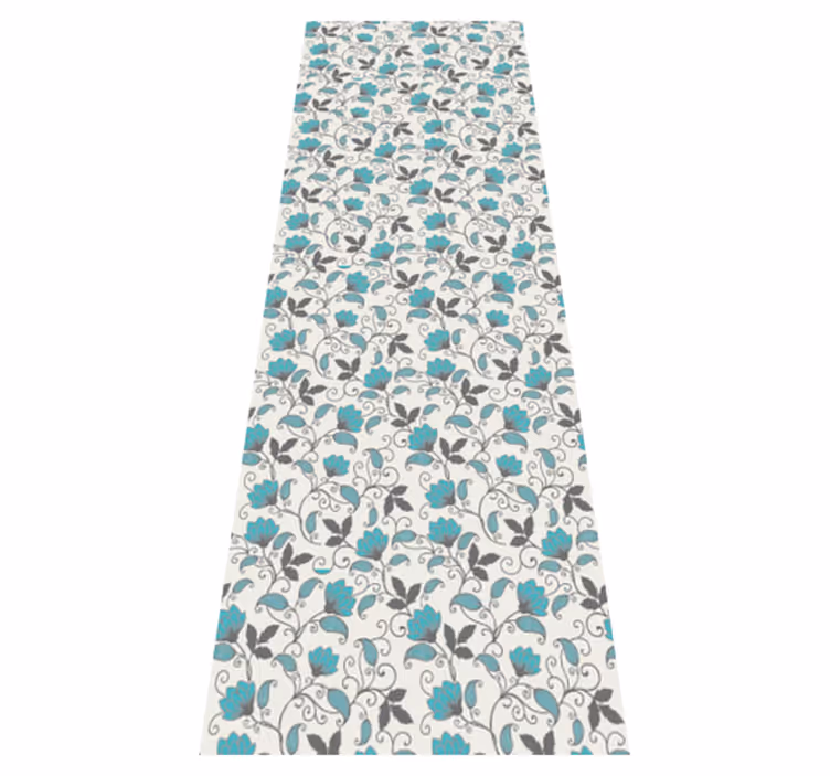 Vinyl tapijt natuur teal lotus bloem - TenStickers