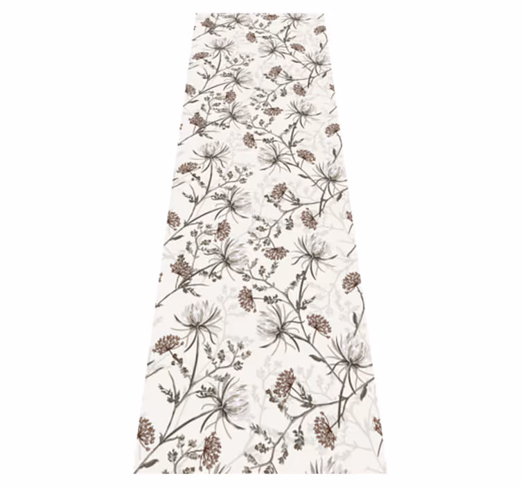 Vinyl tapijt natuur vintage beige bloemen minimalistisch - TenStickers