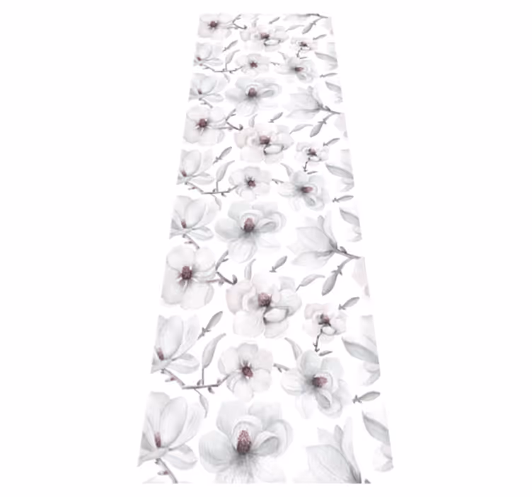 Vinyl tapijt natuur elegante tak met magnoliabloem - TenStickers