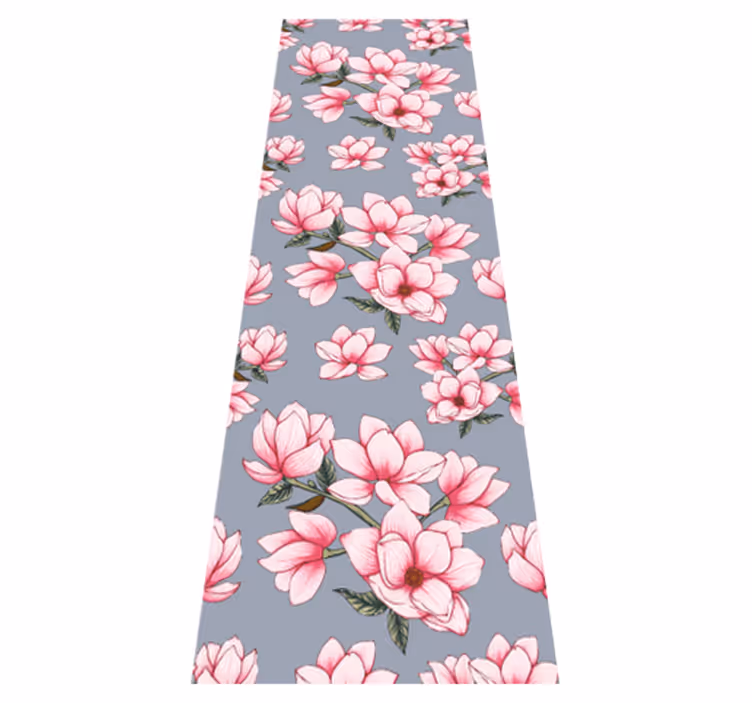 Vinyl tapijt natuur met drie mooie magnolia bloemen - TenStickers