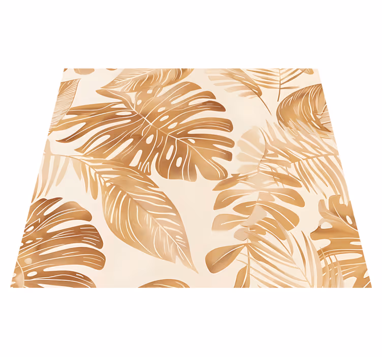 Vinyl tapijt natuur beige grote bladeren patroon - TenStickers