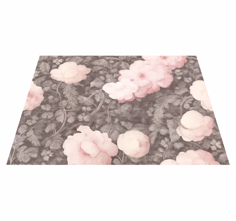 Vinyl tapijt natuur vintage linnen bloem - TenStickers